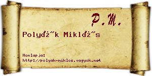 Polyák Miklós névjegykártya