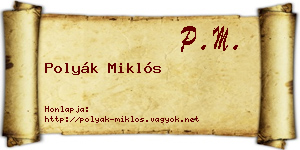 Polyák Miklós névjegykártya